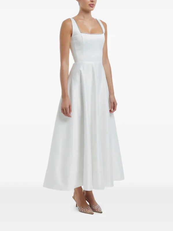 POST MERIDIEM decorated-bodice Midi Dress | White | FARFETCH ID