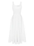 POST MERIDIEM decorated-bodice midi dress - White
