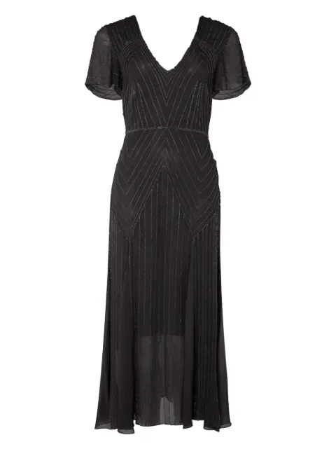Temperley London beaded v-neck midi dress