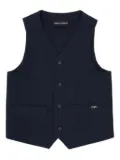 Emporio Armani Kids textured button waistcoat - Blue