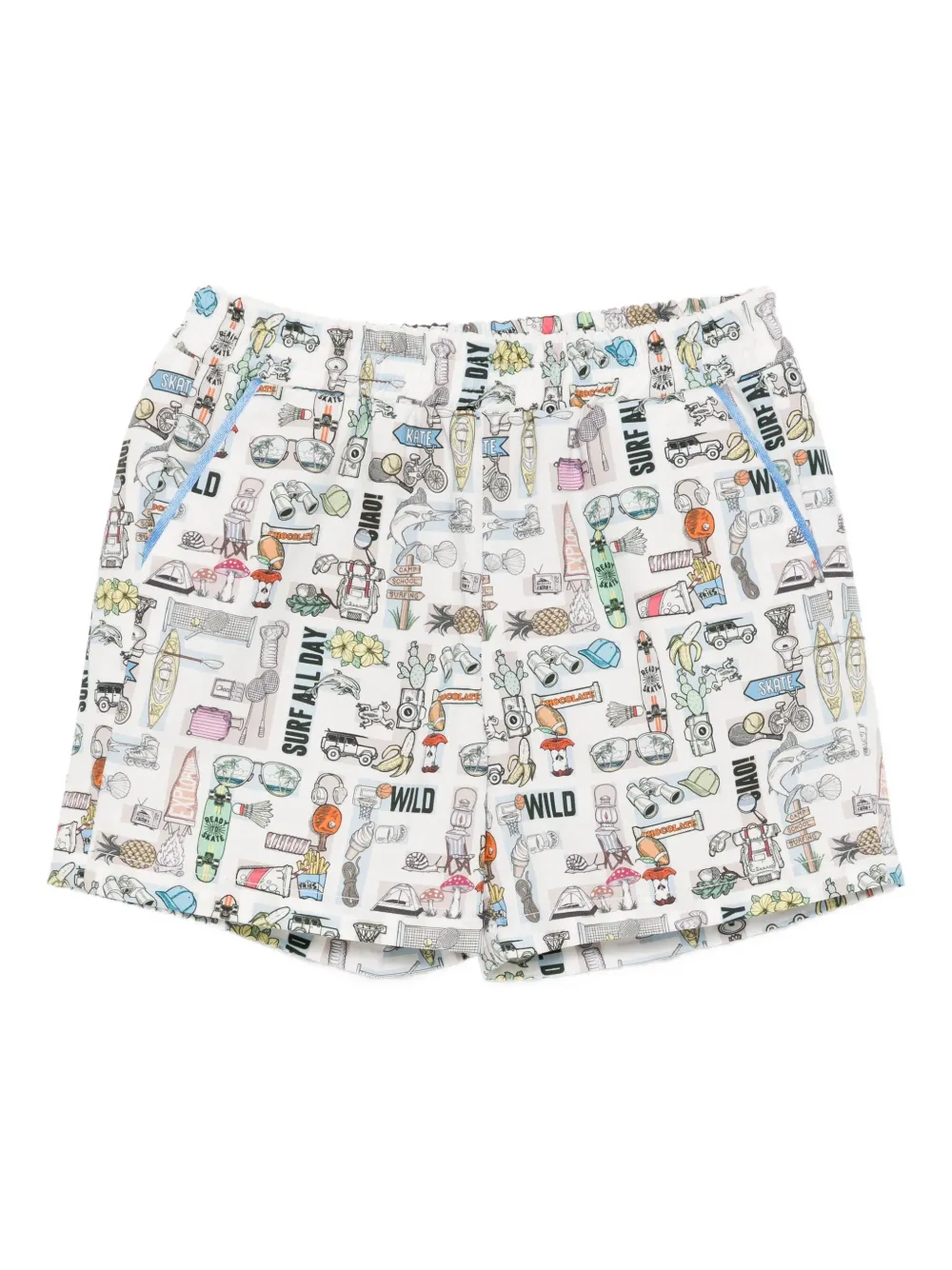 Fendi Kids graphic-printed shorts | White | Image 1