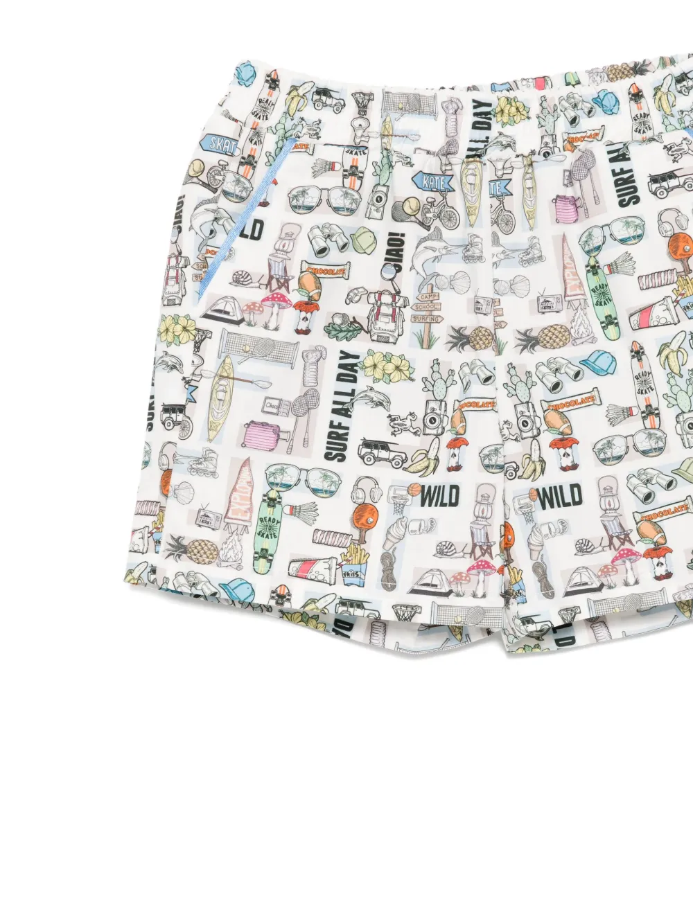 Fendi Kids Shorts met grafische print Wit