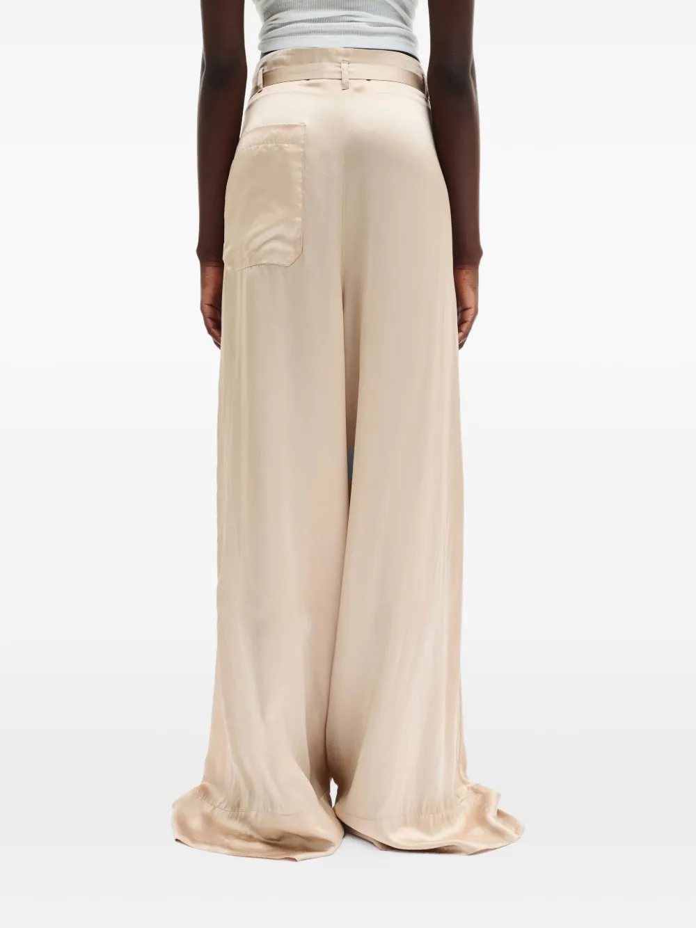 Ann Demeulemeester Odit broek met wijde pijpen Beige