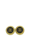 CHANEL Pre-Owned 1994 Gold Plated Resin CC Clip on Earrings costume earrings