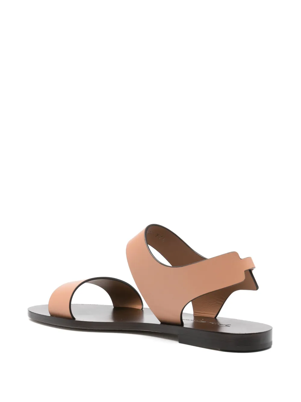 Giorgio Armani leather flat sandals Neutrals