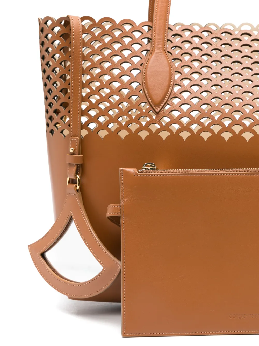 Sergio Rossi Leren shopper Bruin