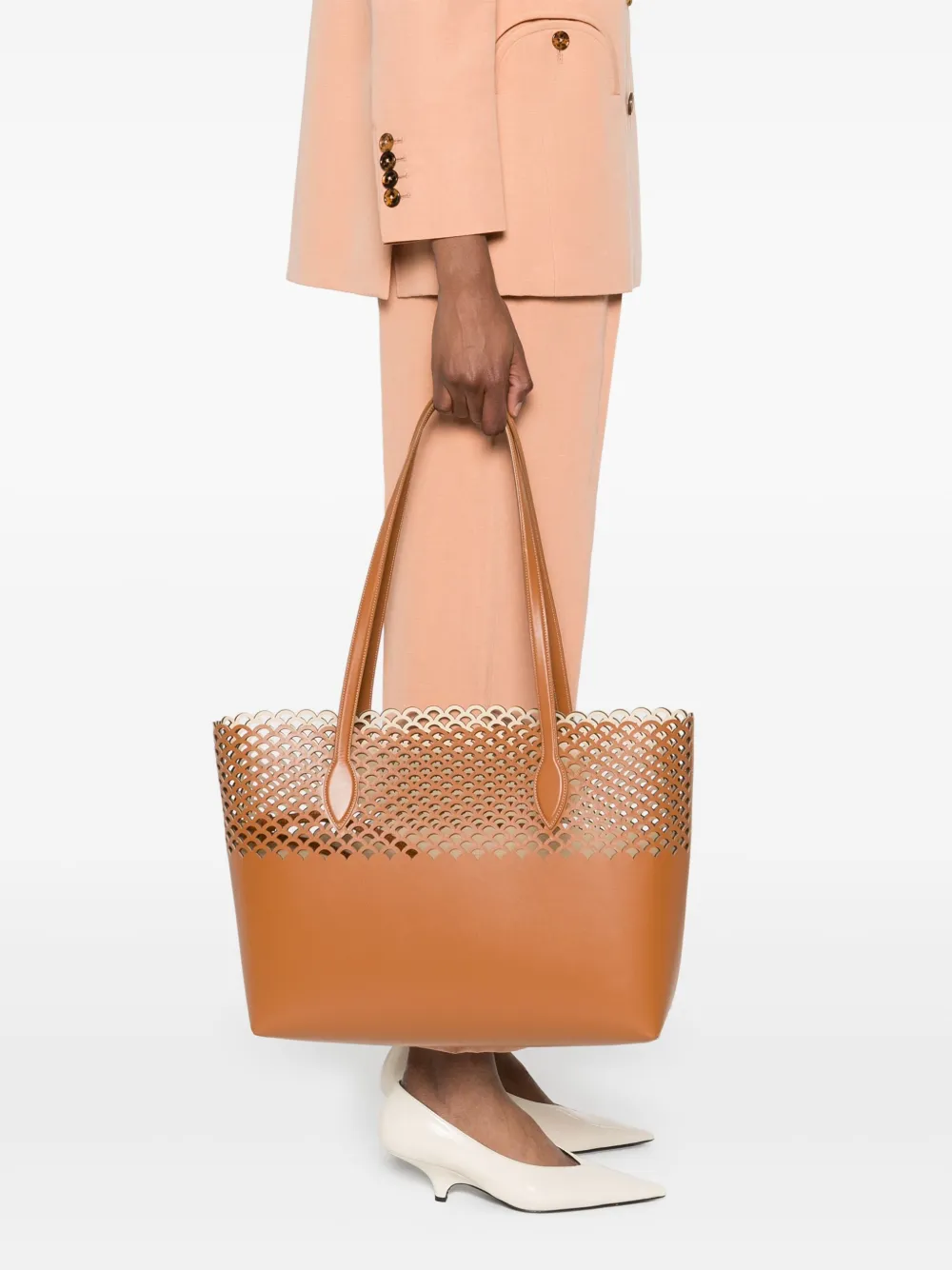 Sergio Rossi Leren shopper - Bruin