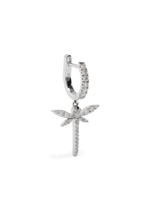 Anapsara 18K white gold dragonfly-pendant diamond single earring