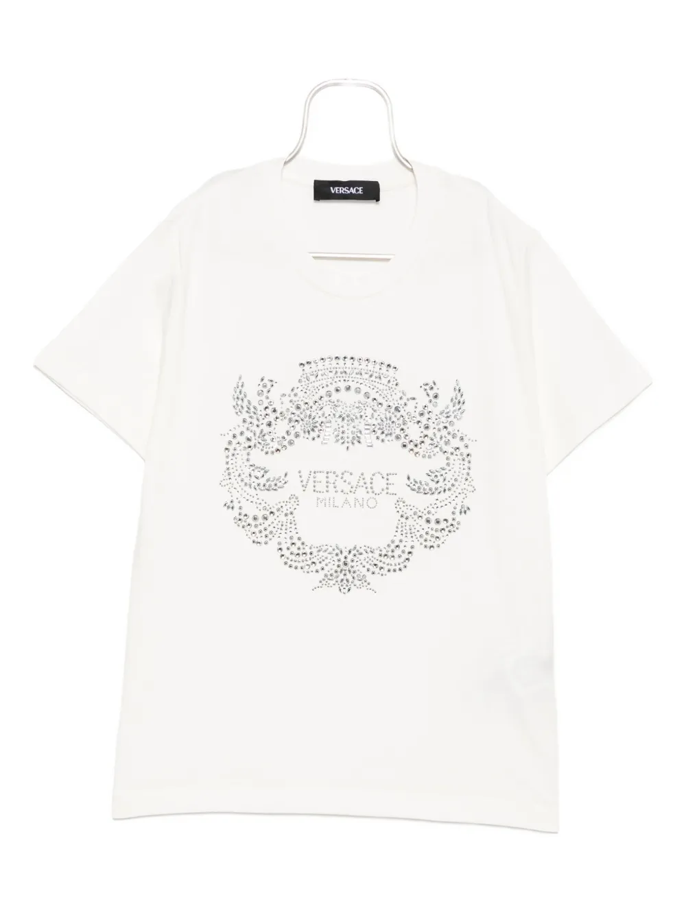 Versace Crystal-embellishment T-shirt In White