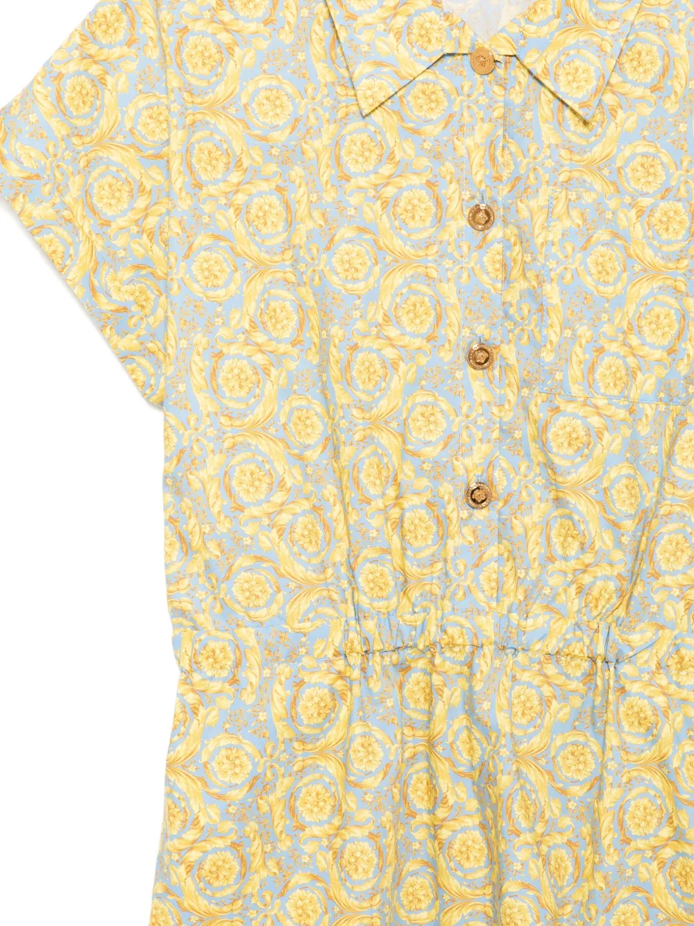 Versace Kids graphic-print dress Blauw