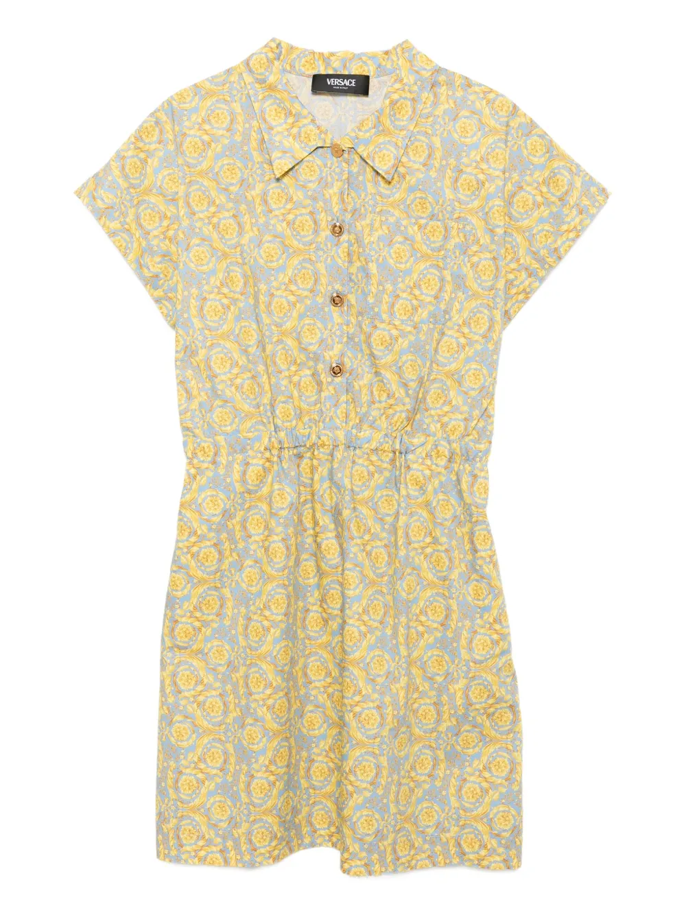 Versace Kids graphic-print dress Blauw