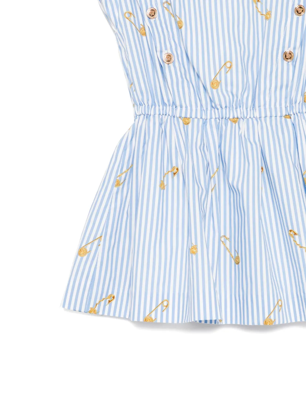 Versace Kids striped cotton dress Blauw