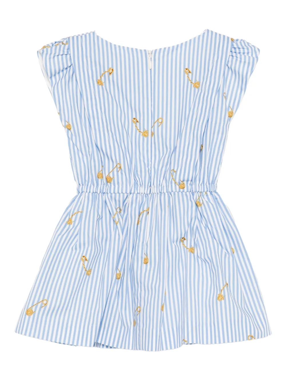 Versace Kids striped cotton dress Blauw