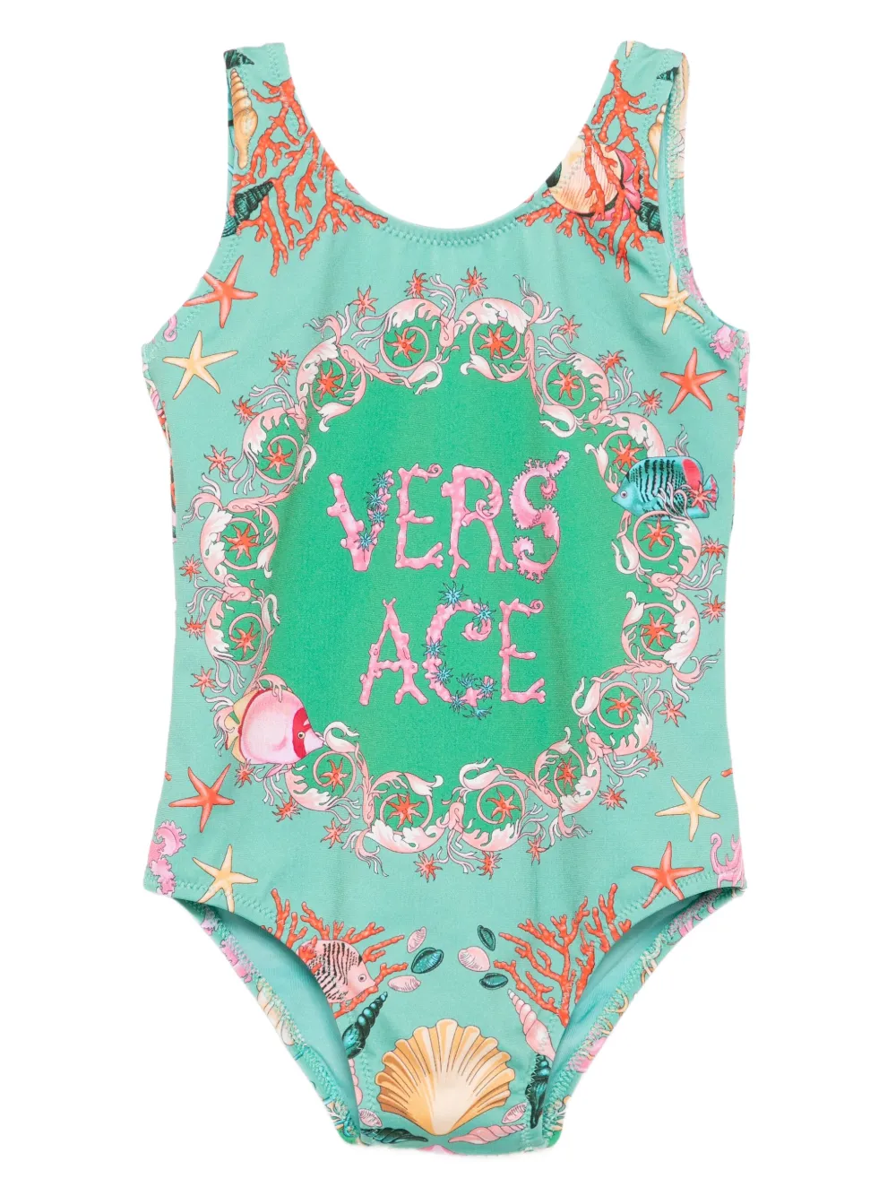 Versace Kids Barocco swimsuit Groen
