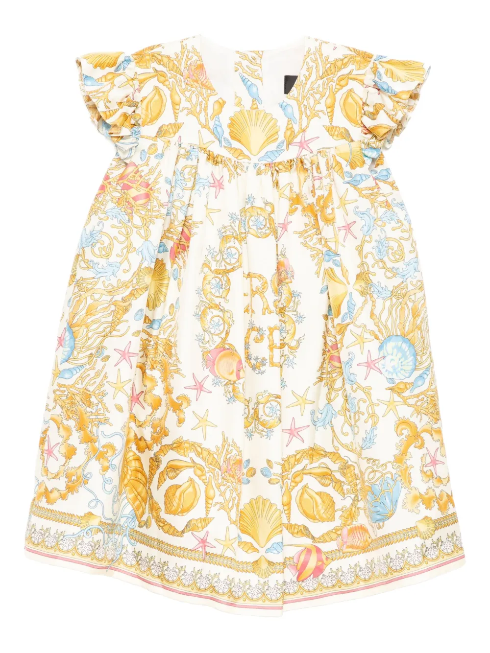 Versace Kids Underwater Barocco dress | Neutrals | Image 1
