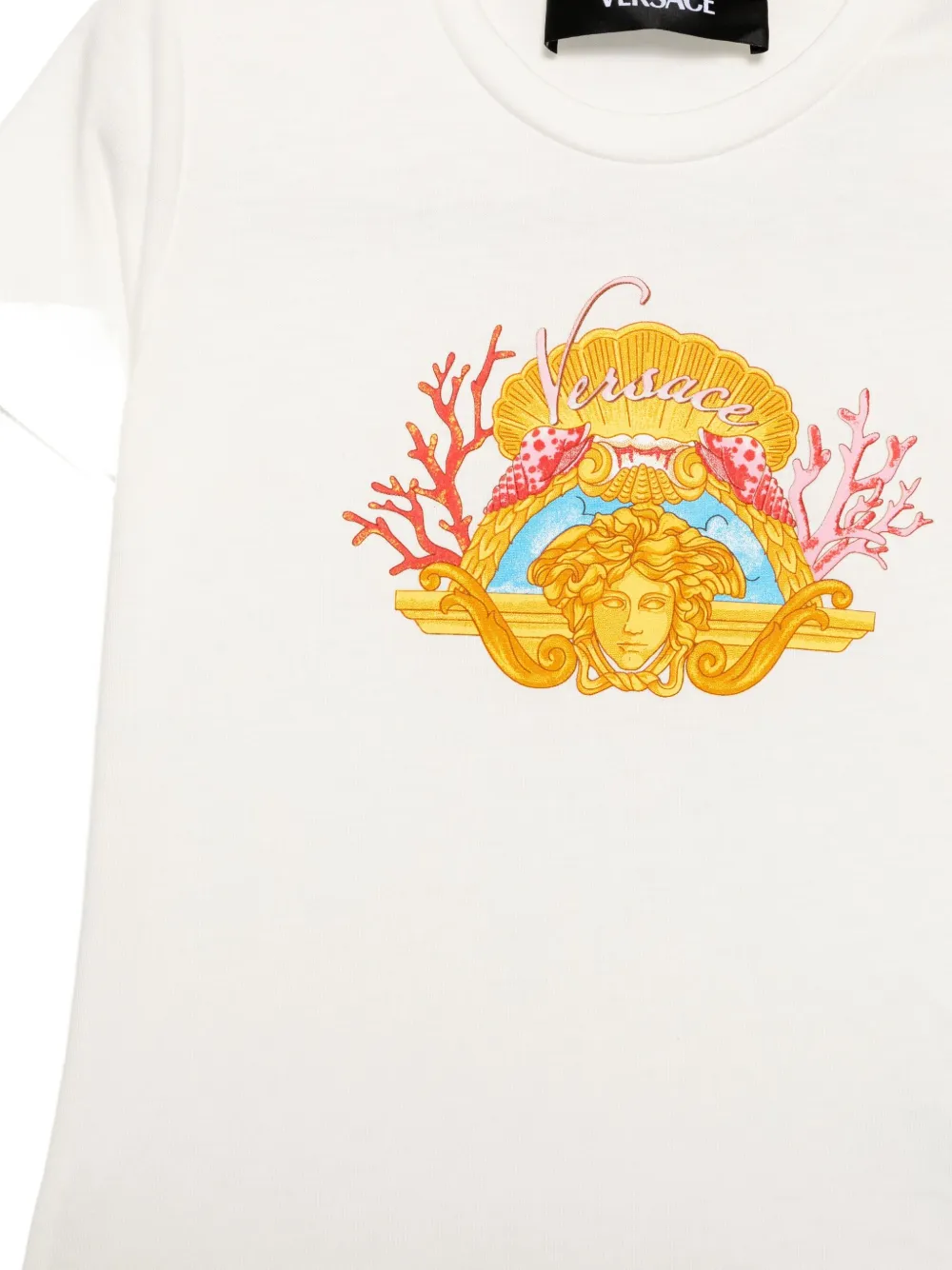 Versace Kids Medusa T-shirt met koraal Wit