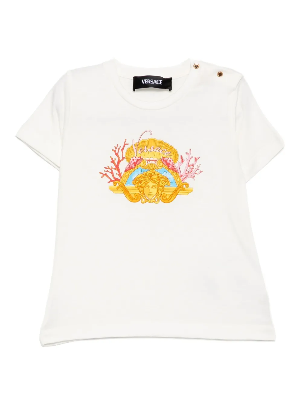 Versace Kids Medusa T-shirt met koraal Wit