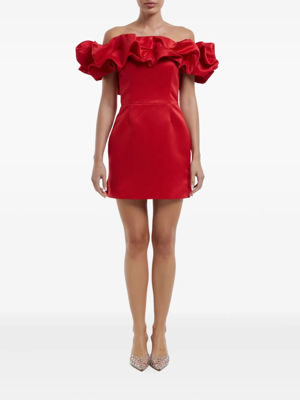 POST MERIDIEM Meringue mini-jurk - Rood