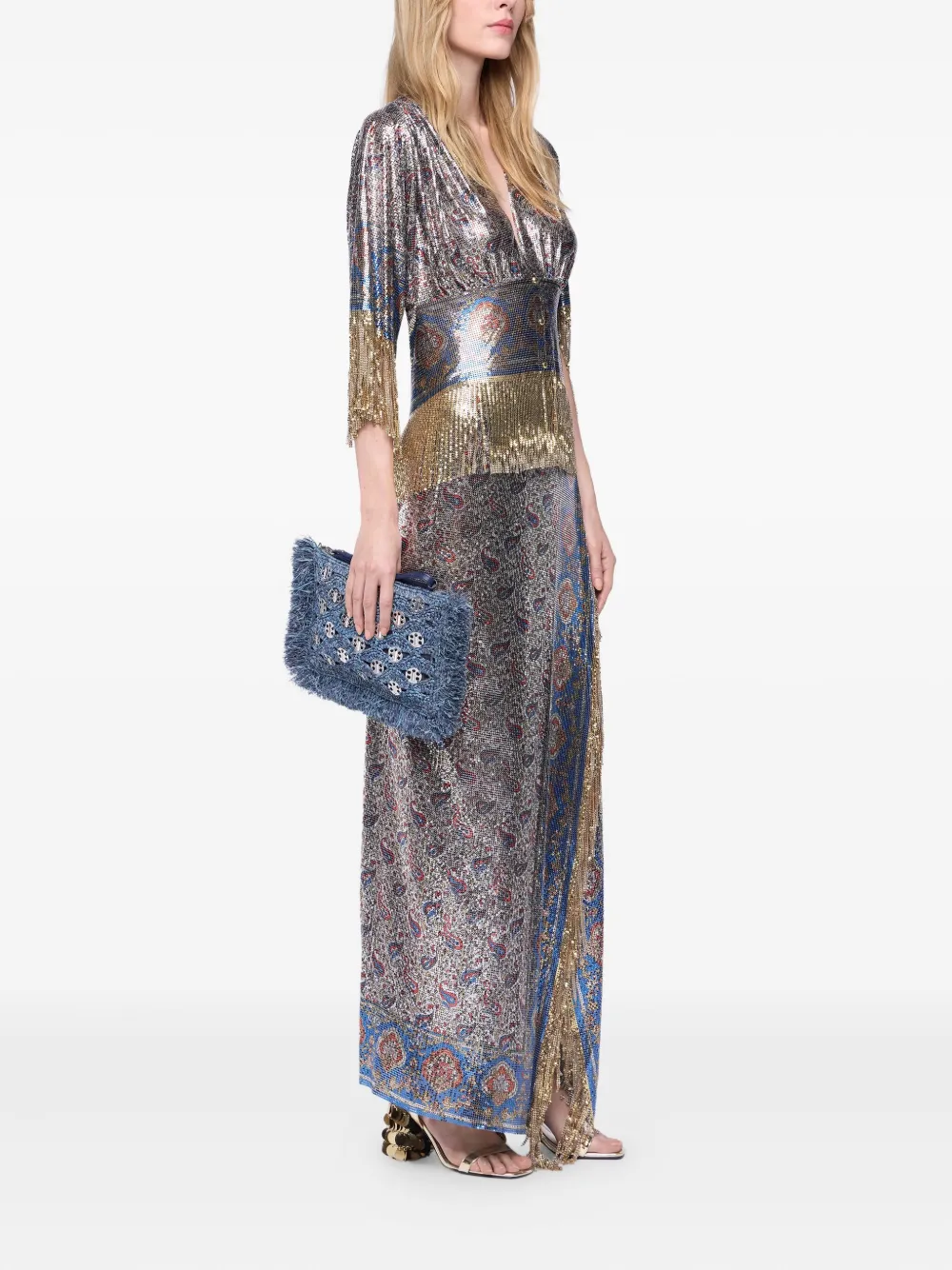 Rabanne Raffia jurk - Blauw