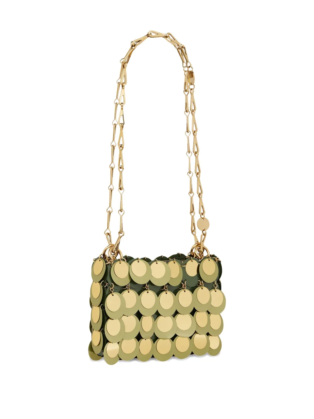 Rabanne Sparkle mini-schoudertas Groen