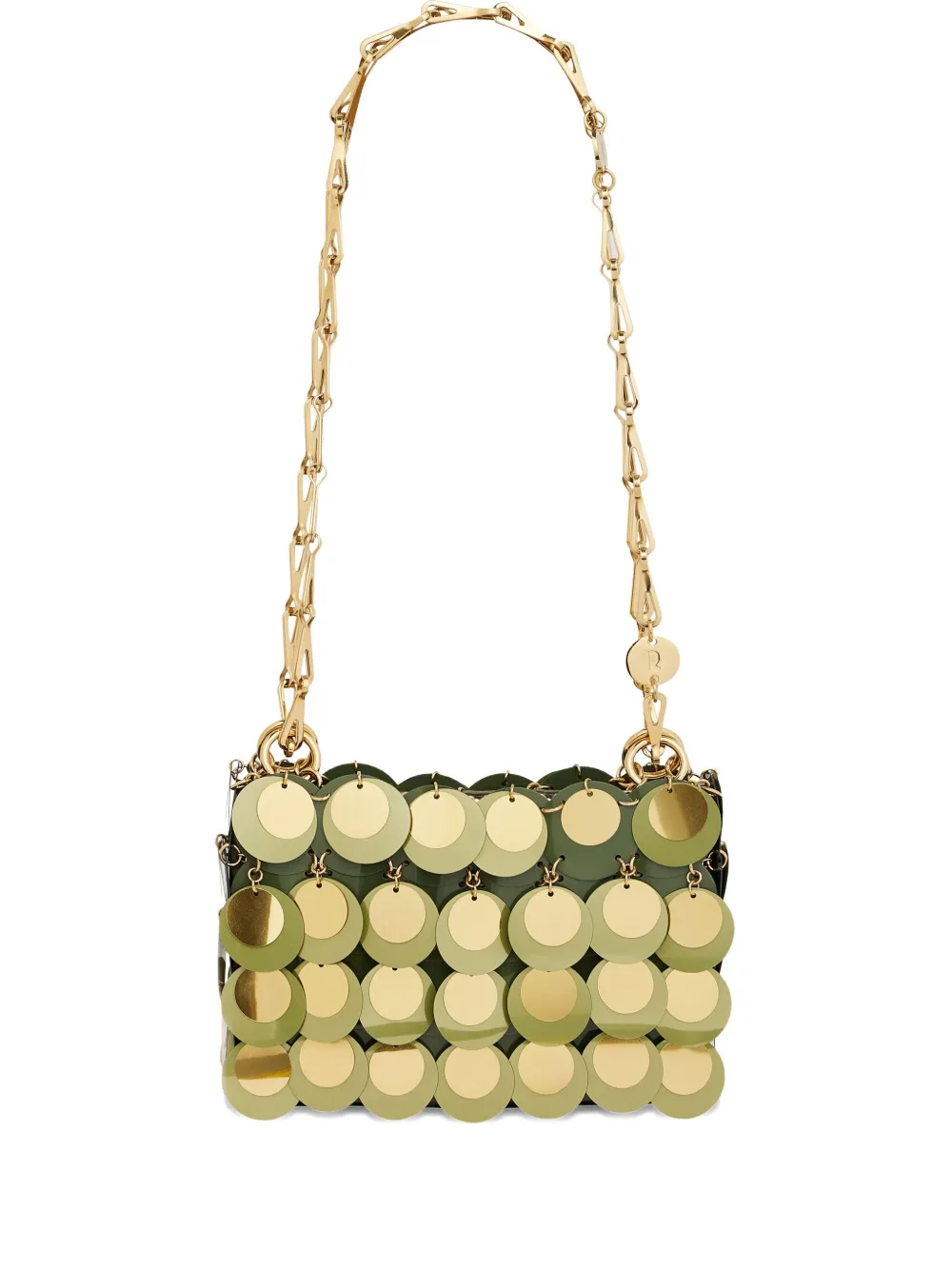Rabanne Sparkle mini-schoudertas Groen