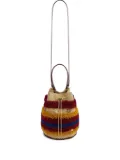 Rabanne woven striped bucket bag - Neutrals