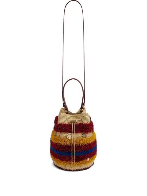 Rabanne woven striped bucket bag
