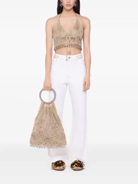 Rabanne beaded crochet tote bag