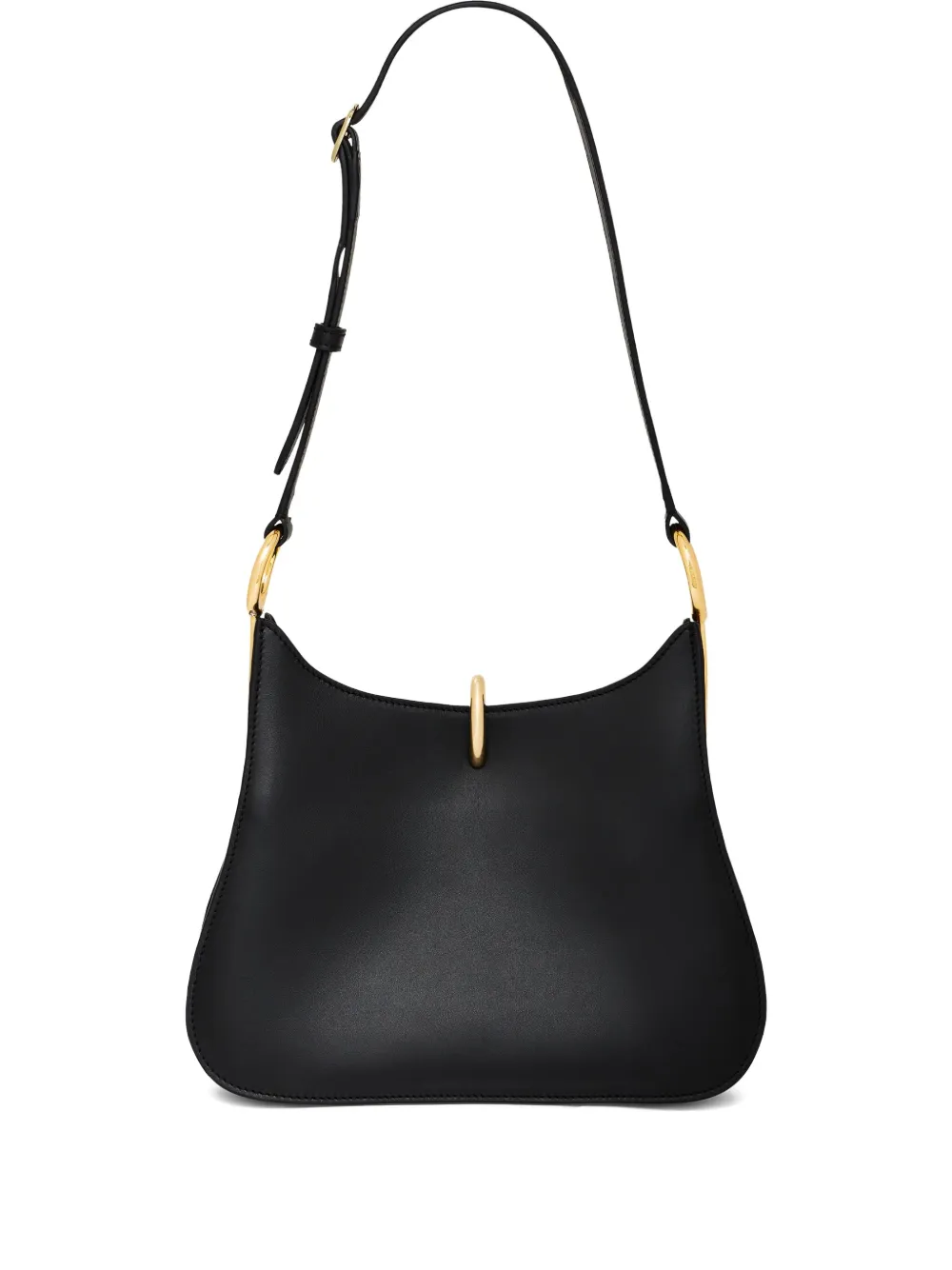 Rabanne Medium Ring leren schoudertas Zwart