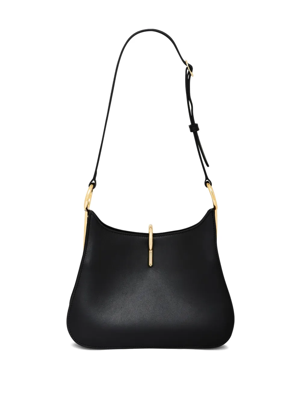 Rabanne Medium Ring leren schoudertas Zwart