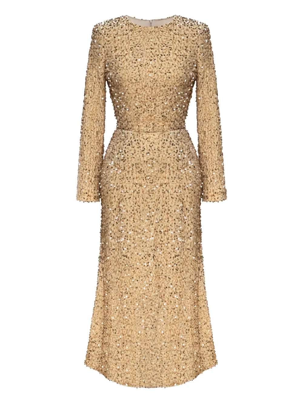 POST MERIDIEM Abito midi in velluto con paillettes - Toni neutri