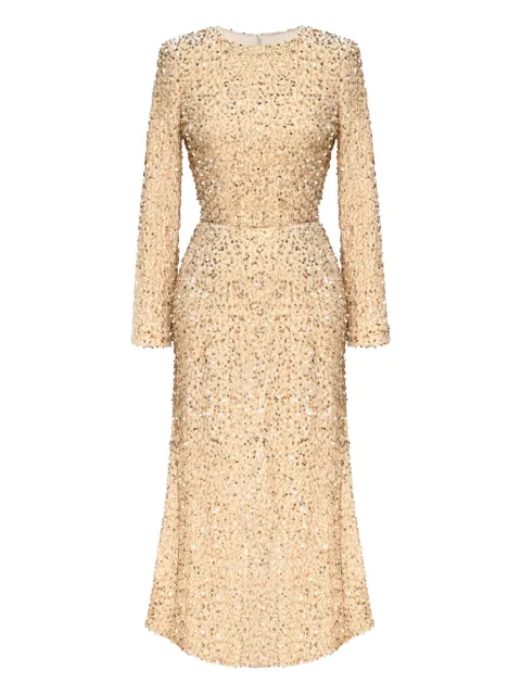 POST MERIDIEM sequin-embellished velvet midi dress