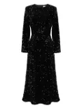 POST MERIDIEM sequin-embellished velvet midi dress - Black