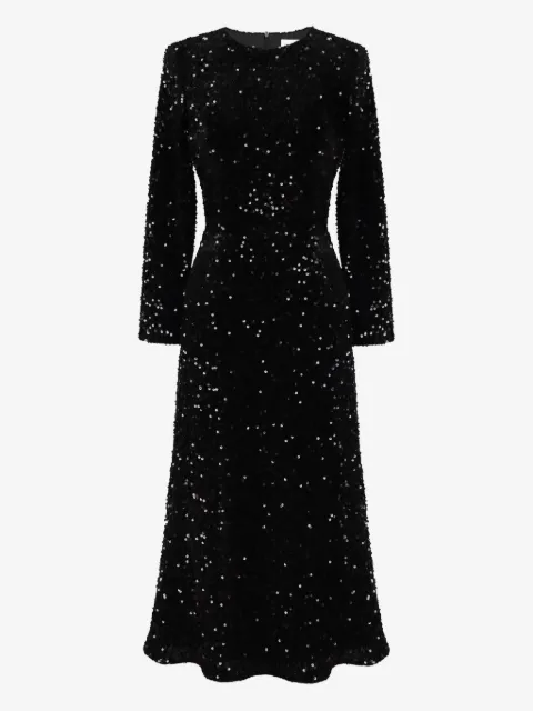 POST MERIDIEM sequin-embellished velvet midi dress