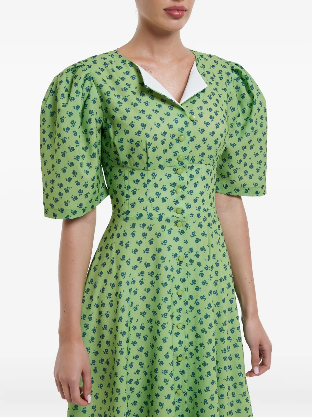 POST MERIDIEM BUTTON-DOWN MIDI DRESS