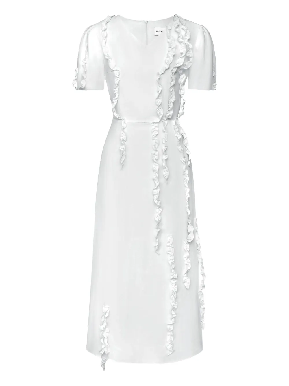 POST MERIDIEM robe mi-longue à volants | blanc | Image 1
