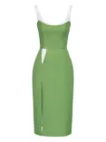 POST MERIDIEM slit lace-insert midi dress - Green