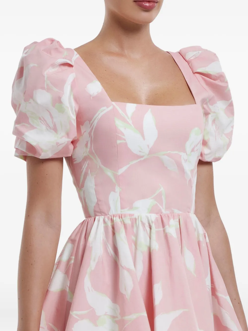 Floral-Print Square-Neck Mini Dress