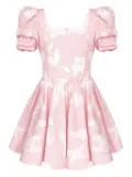 POST MERIDIEM floral-print square-neck mini dress - Pink