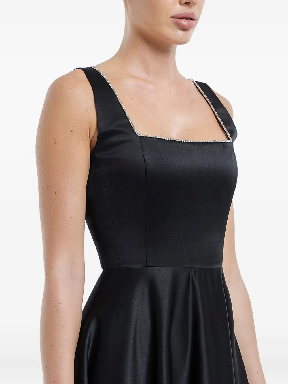 Decorated-Bodice Midi Dress