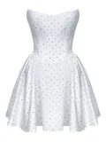 POST MERIDIEM Tuck corset mini dress - White