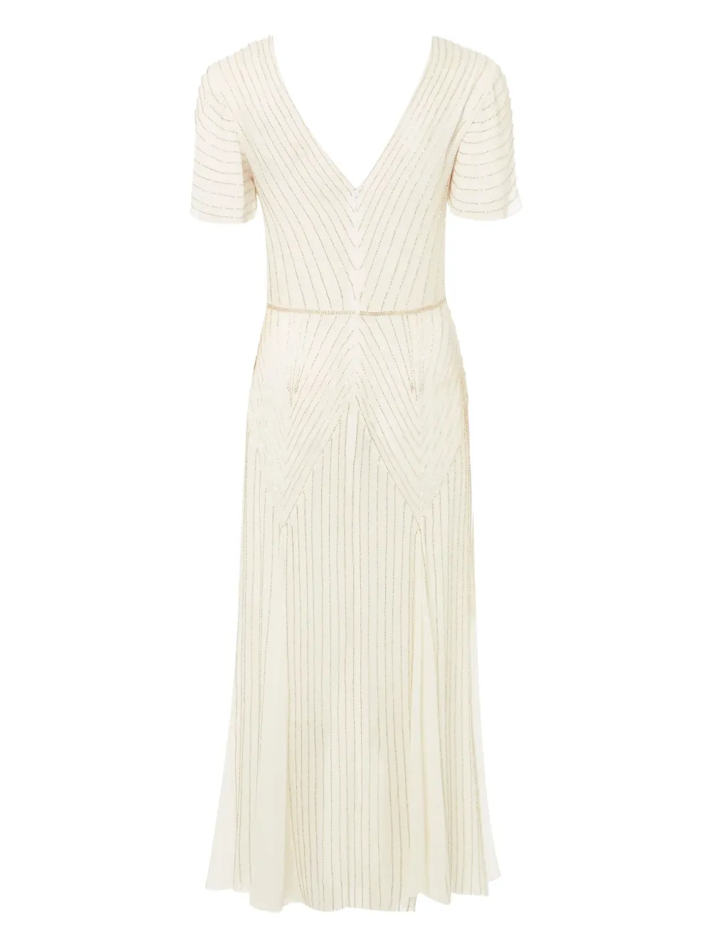 Temperley London Maxi-jurk met kralen en V-hals - Wit