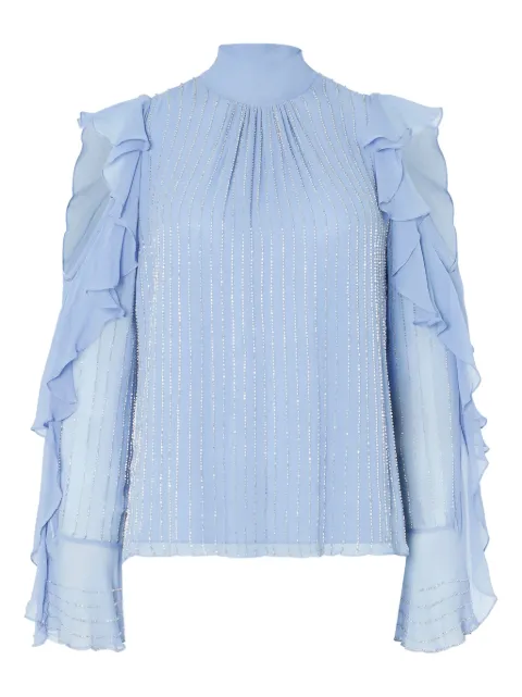 Temperley London ruffled-sleeve embellished blouse