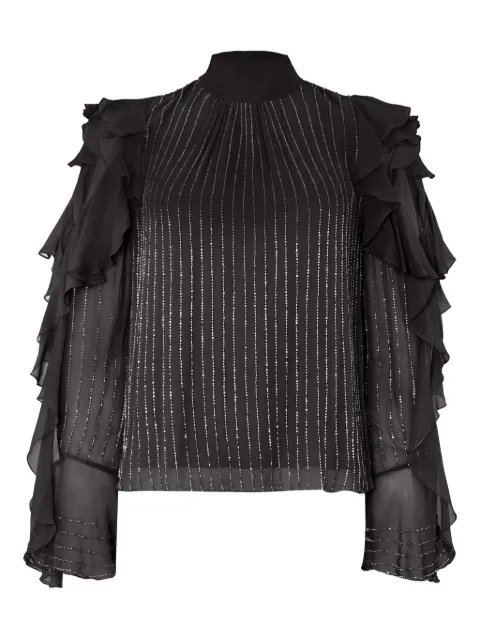 Temperley London ruffled cold-shoulder top