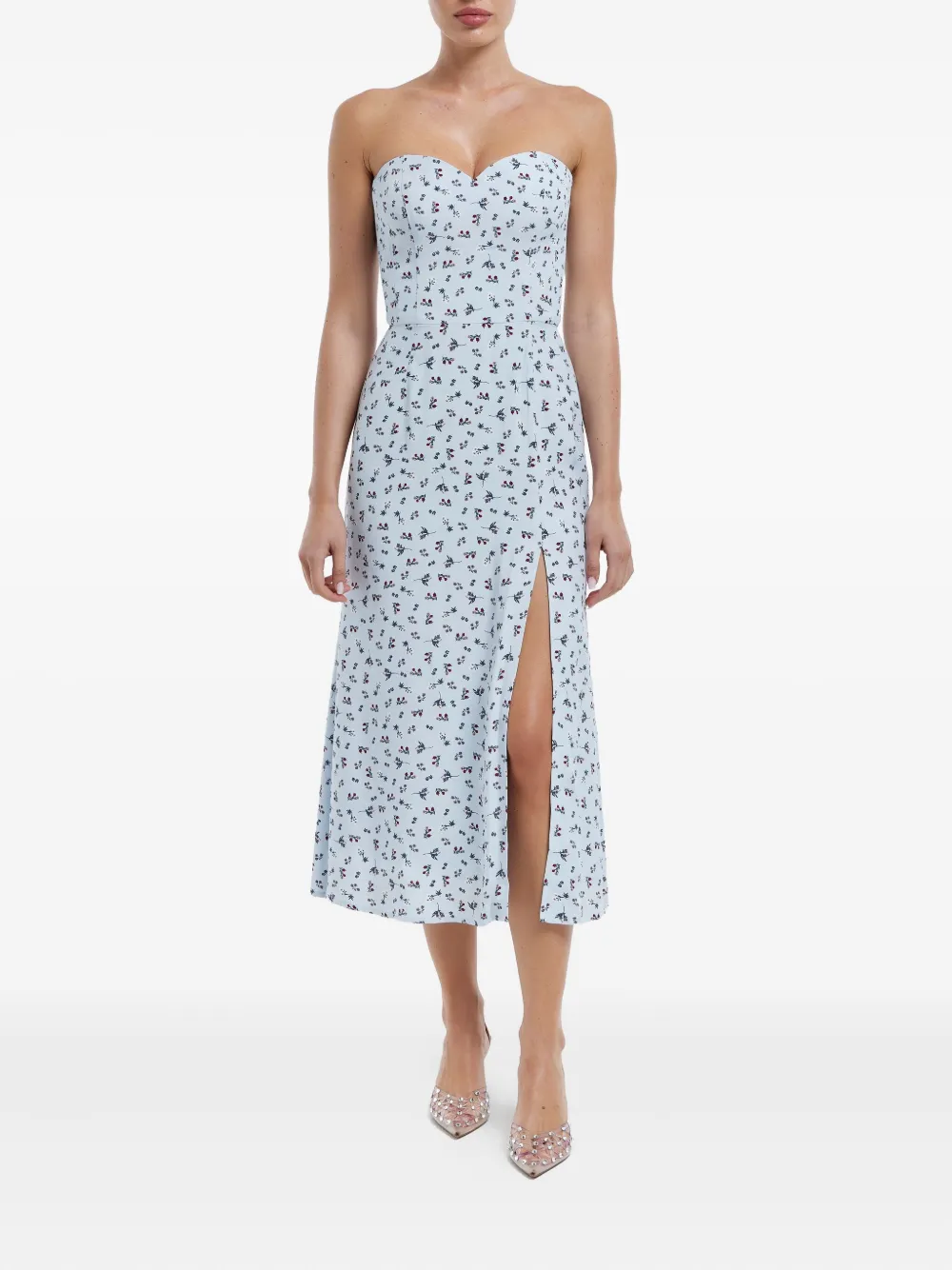 POST MERIDIEM Korset midi-jurk - Blauw