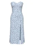 POST MERIDIEM slit corset midi dress - Blue
