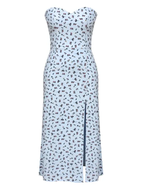 POST MERIDIEM slit corset midi dress