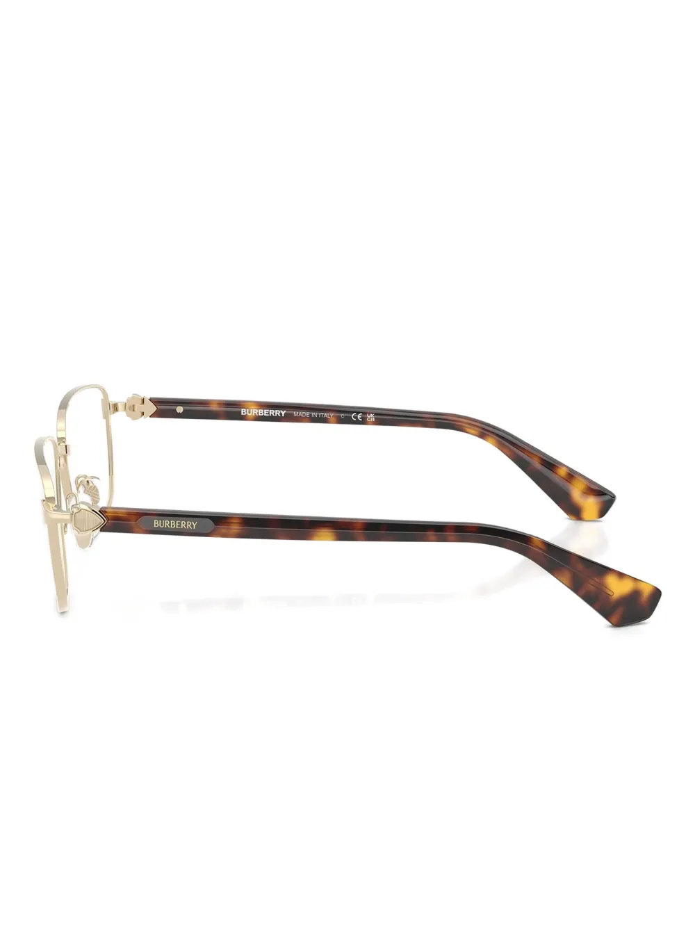 Burberry Eyewear Bril met rechthoekig montuur en schildpadschild design Goud