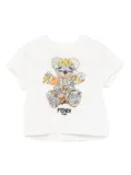 Fendi Kids graphic-printed T-shirt - White