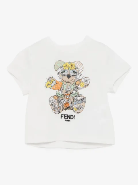 Fendi Kids playera con estampado gráfico
